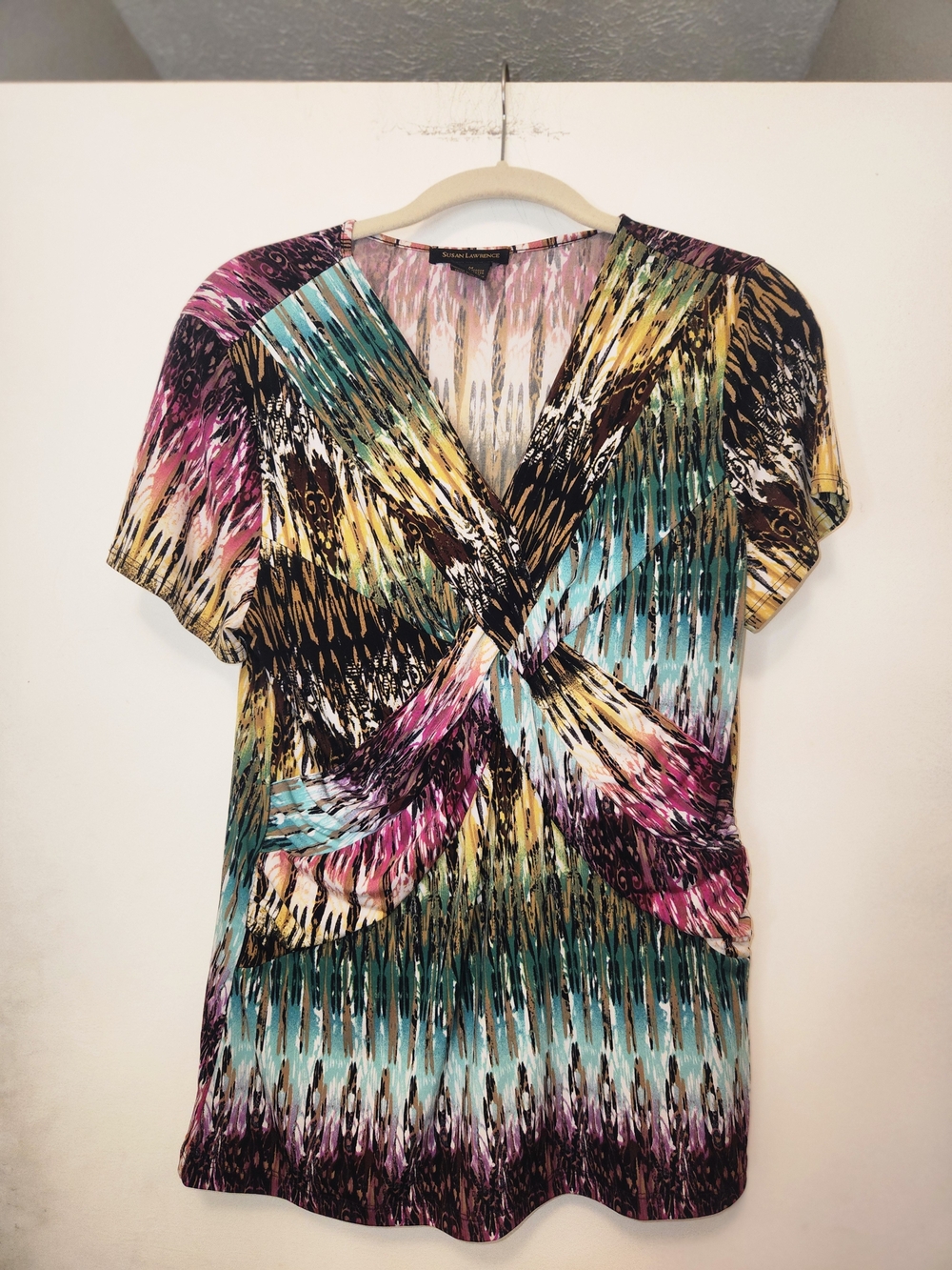 Multi-Color V-Neck Surplice Women’s Top